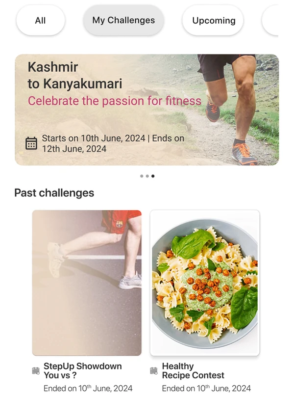 Monthly challenges for steps, hydration, posture, and planks