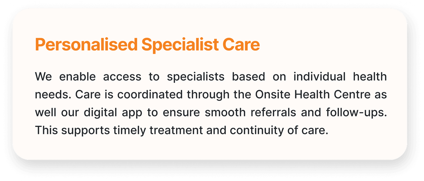 Personalised specialist care